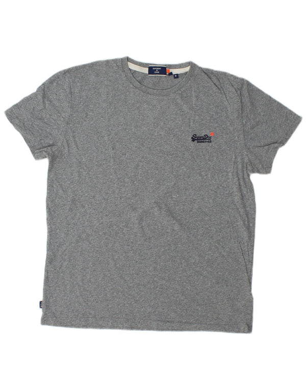 SUPERDRY T-shirt top til kvinder UK 14 Mellemgrå bomuld