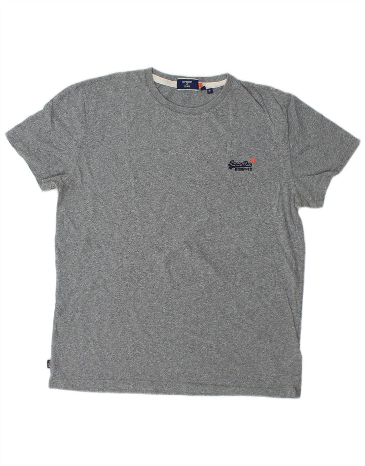 SUPERDRY T-shirt top til kvinder UK 14 Mellemgrå bomuld