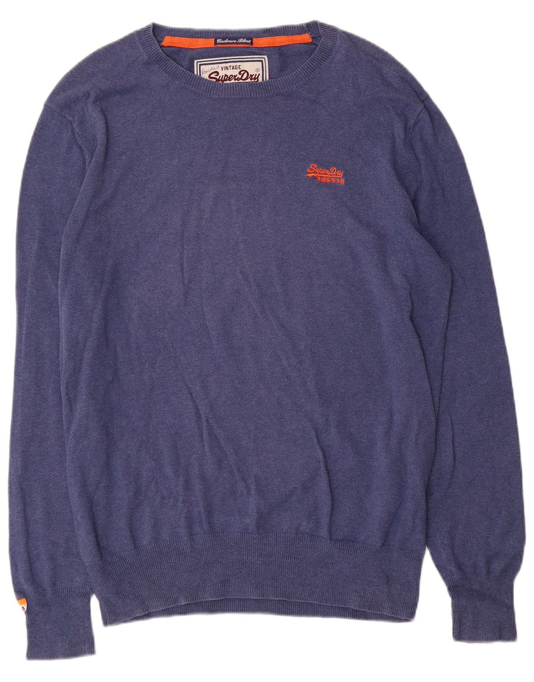 Superdry Herre Boat Neck Jumper Sweater Large Blue