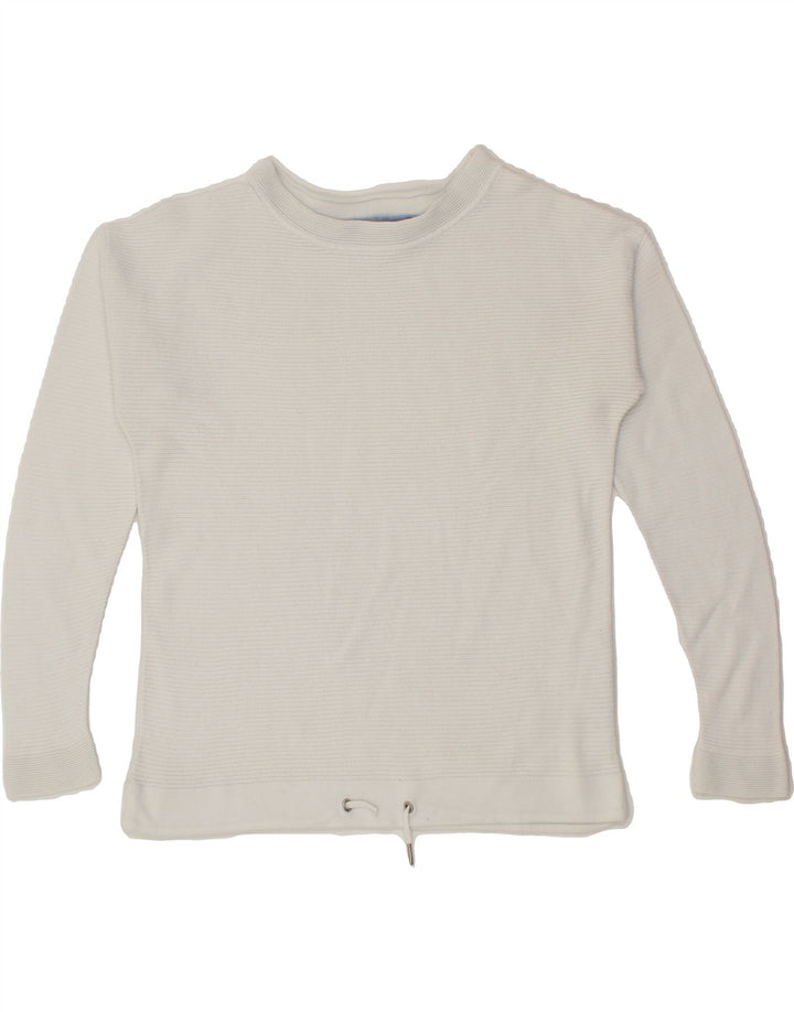 ESPRIT Womens Boat Neck Jumper Sweater UK 10 Small White Viscose Vintage Esprit and Second-Hand Esprit from Messina Hembry 