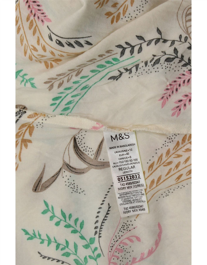 Marks & Spencer Dame Sundress UK 12 Medium Off White Floral Viscose