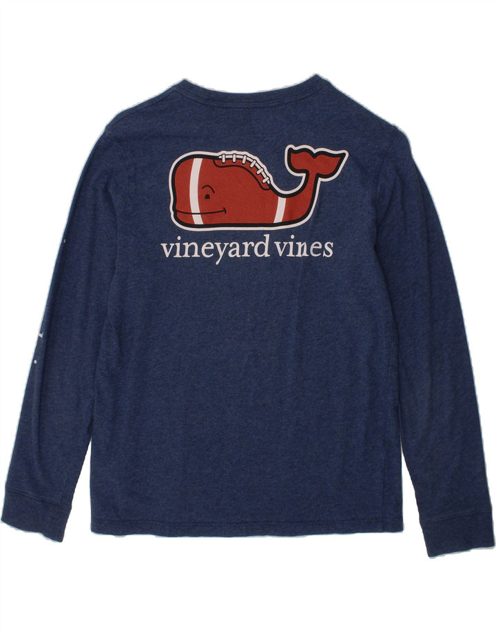 VINEYARD VINES Boys Graphic Top Long Sleeve 12-13 Years Medium Blue Cotton Vintage Vineyard Vines and Second-Hand Vineyard Vines from Messina Hembry 