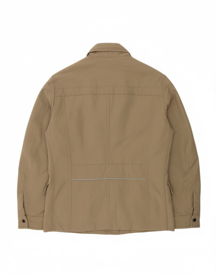 PEUTEREY Mens Hooded Padded Jacket UK 38 Medium Beige Polyester