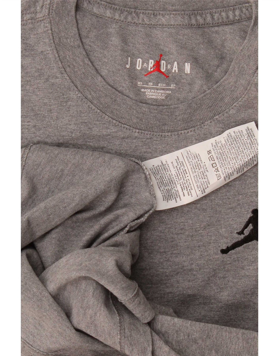 Jordan Herre T-shirt Top XS Grå Flecked Bomuld