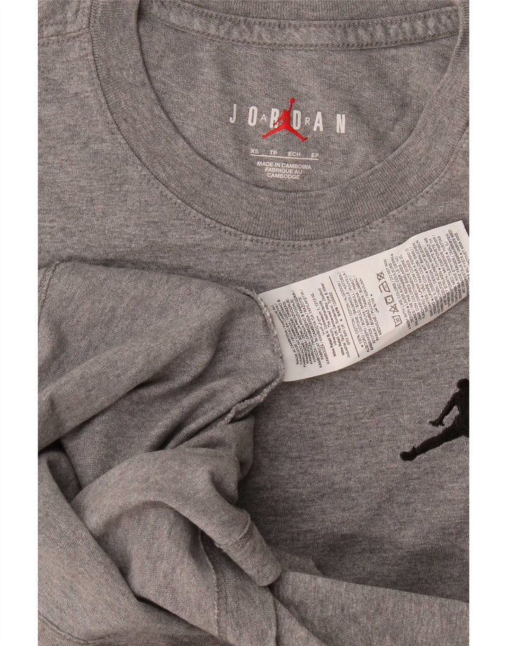 Jordan Herre T-shirt Top XS Grå Flecked Bomuld