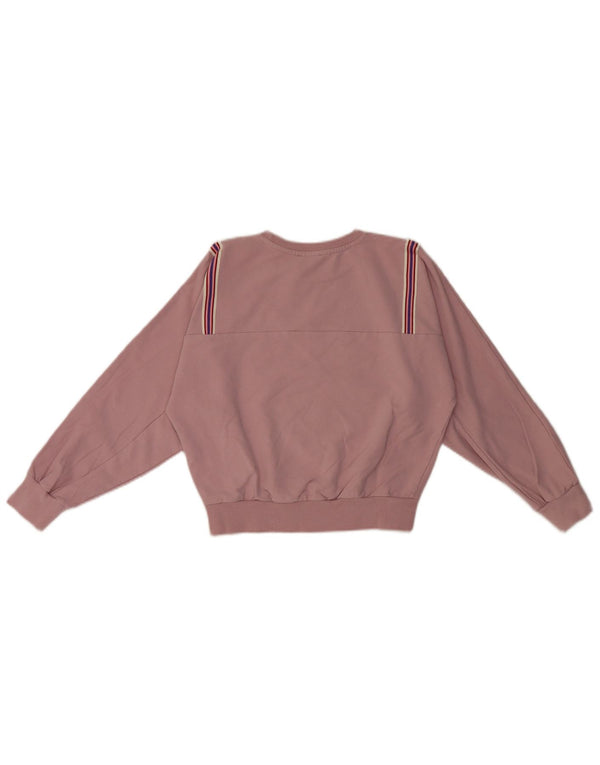 Benetton Girls Crop Sweatshirt Jumper 10-11 år XL Pink Stribet Bomuld