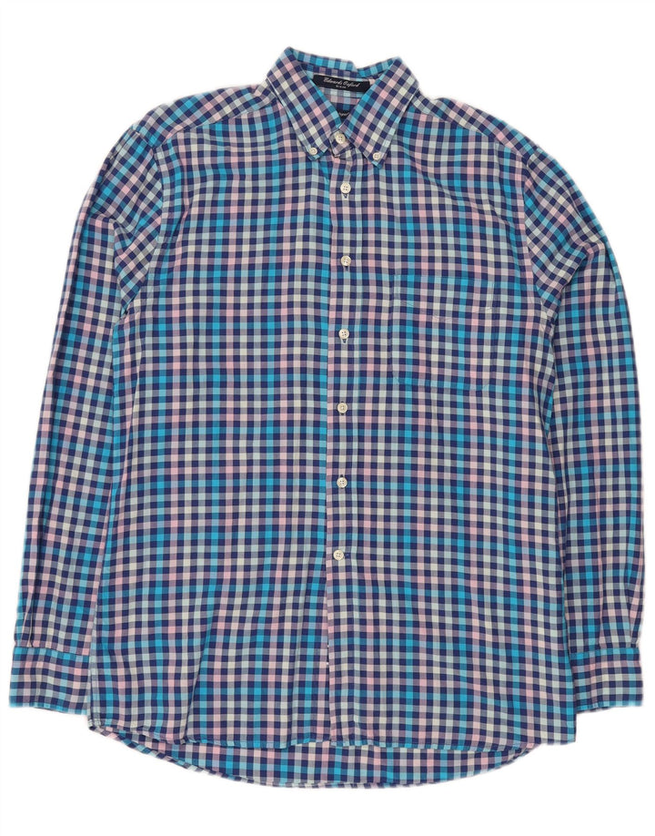 Gant Herre E-Z Fit skjorte Medium Blue Gingham Cotton