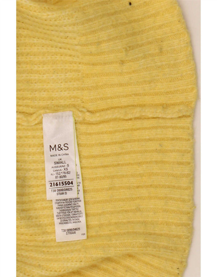 Marks & Spencer Dame Turtle Neck Jumper Sweater UK 10 Small Yellow