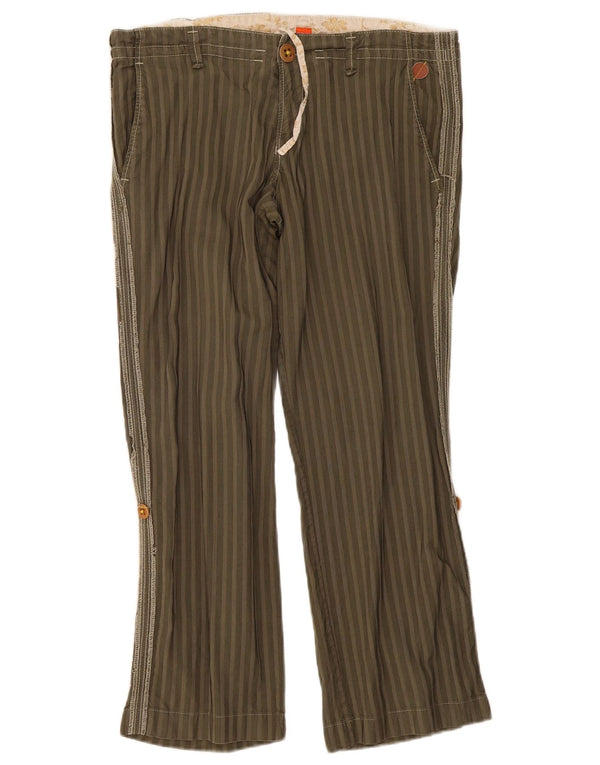 Hugo Boss Lige Chinobukser til kvinder W34 L27 Khaki stribet