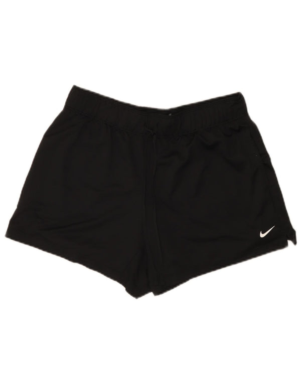Nike Dame Dri Fit Sport Shorts UK 16 Large Black Polyester