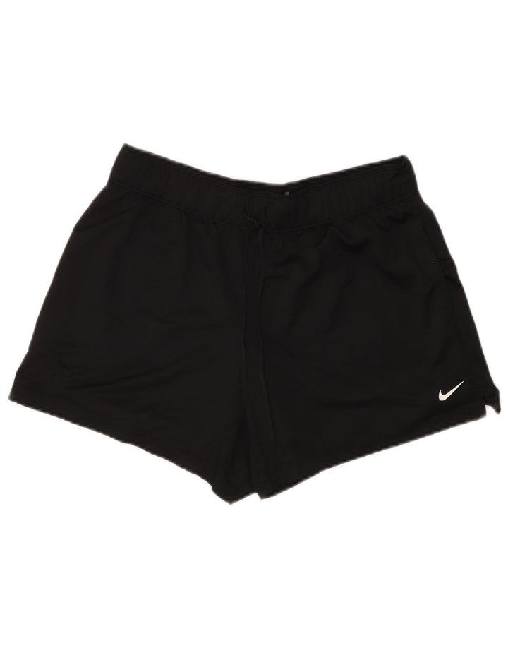 Nike Dame Dri Fit Sport Shorts UK 16 Large Black Polyester