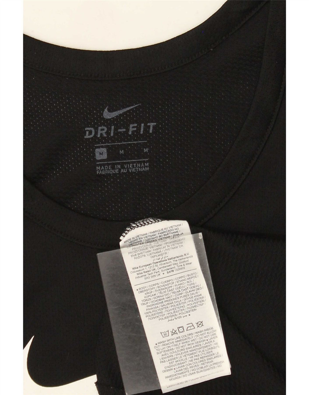 Nike Herre Dri Fit Grafisk Vest Top Medium Sort Polyester