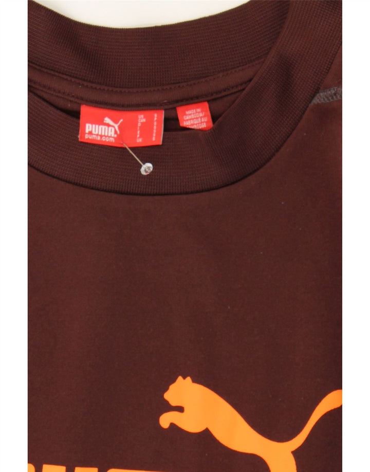 PUMA Mens Graphic Sweatshirt Jumper Small Maroon Vintage Puma and Second-Hand Puma from Messina Hembry 