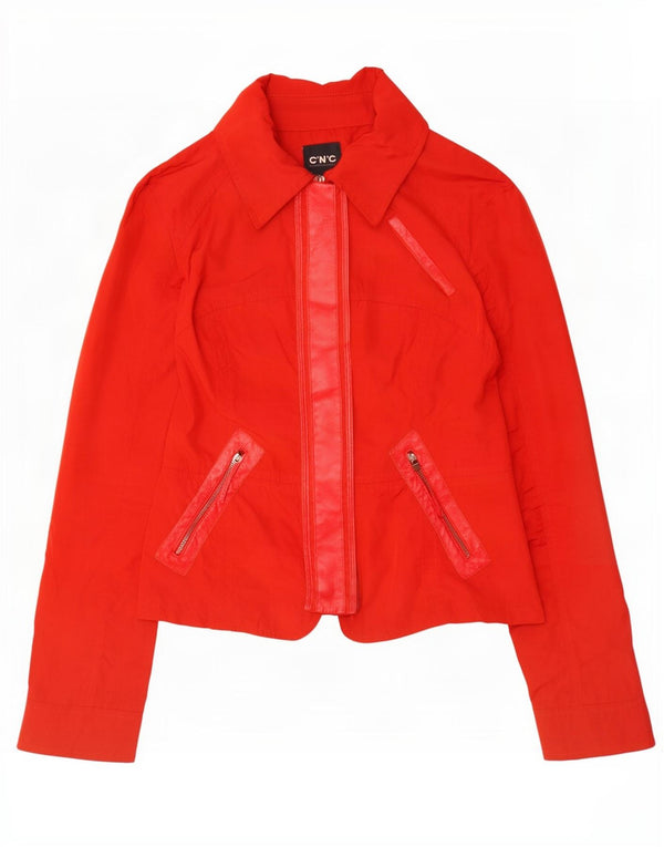 CNC Costume National Womens Bomber Jacket IT 42 Medium Rød Polyester