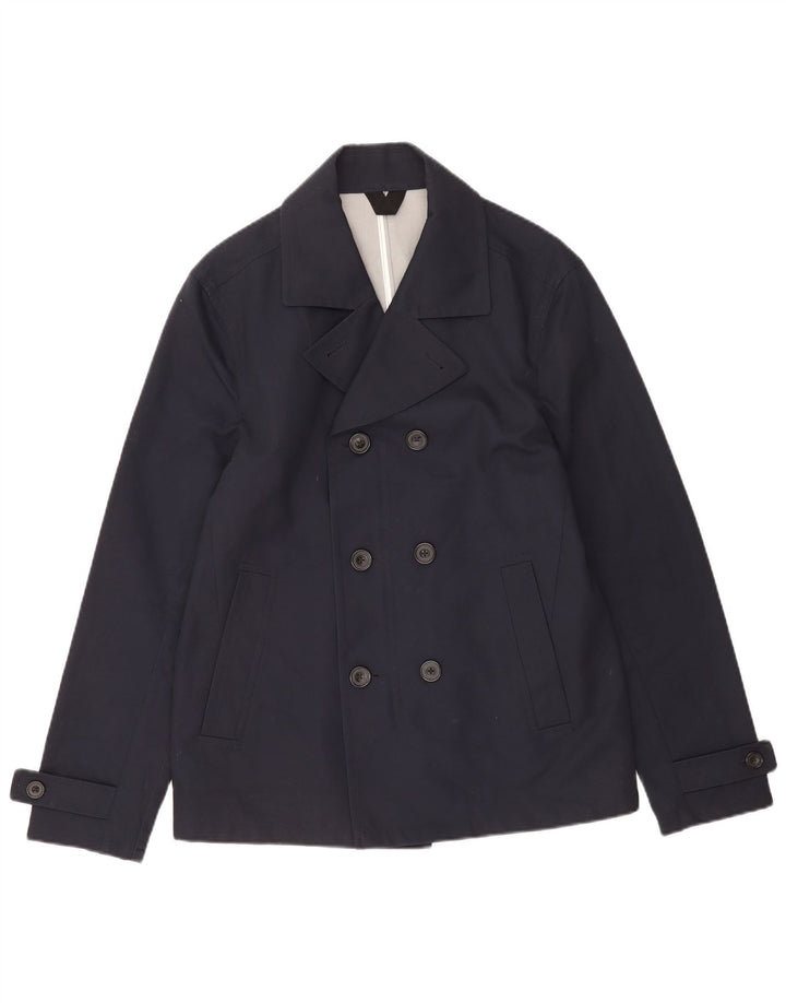 Marks & Spencer Herre Pea Coat UK 38/40 Small Navy Blue Bomuld