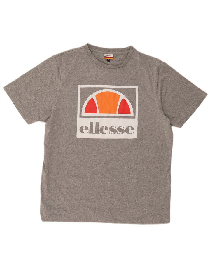 Ellesse Herre Grafisk T-Shirt Top XL Grå Bomuld