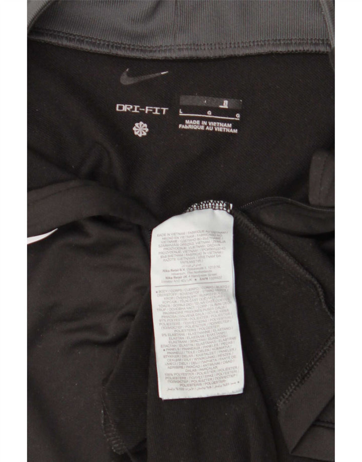 Nike Herre Dri Fit Pullover med lynlås-hals Træningsdragt Top Stor sort polyester