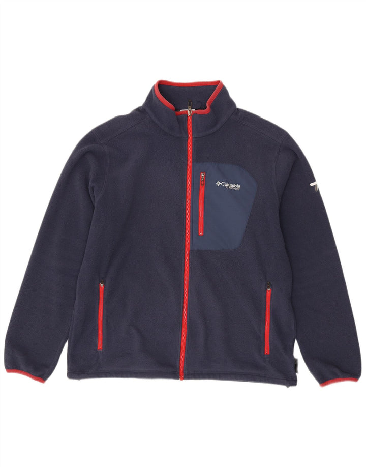 Columbia Herre Titanium Fleecejakke UK 42 XL Navy Blue Polyester