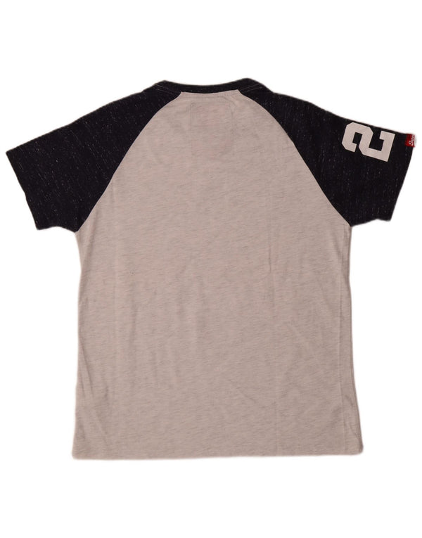 Superdry Grafisk T-shirt top til mænd XL Grå Colourblock Bomuld