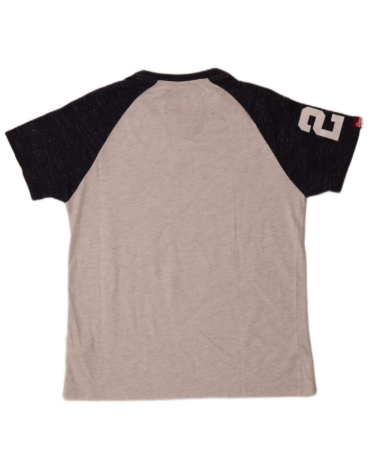 Superdry Grafisk T-shirt top til mænd XL Grå Colourblock Bomuld