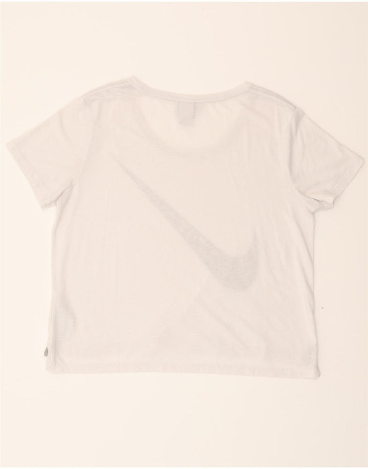 NIKE Womens Oversized Graphic T-Shirt Top UK 14 Medium White Polyester Vintage Nike and Second-Hand Nike from Messina Hembry 