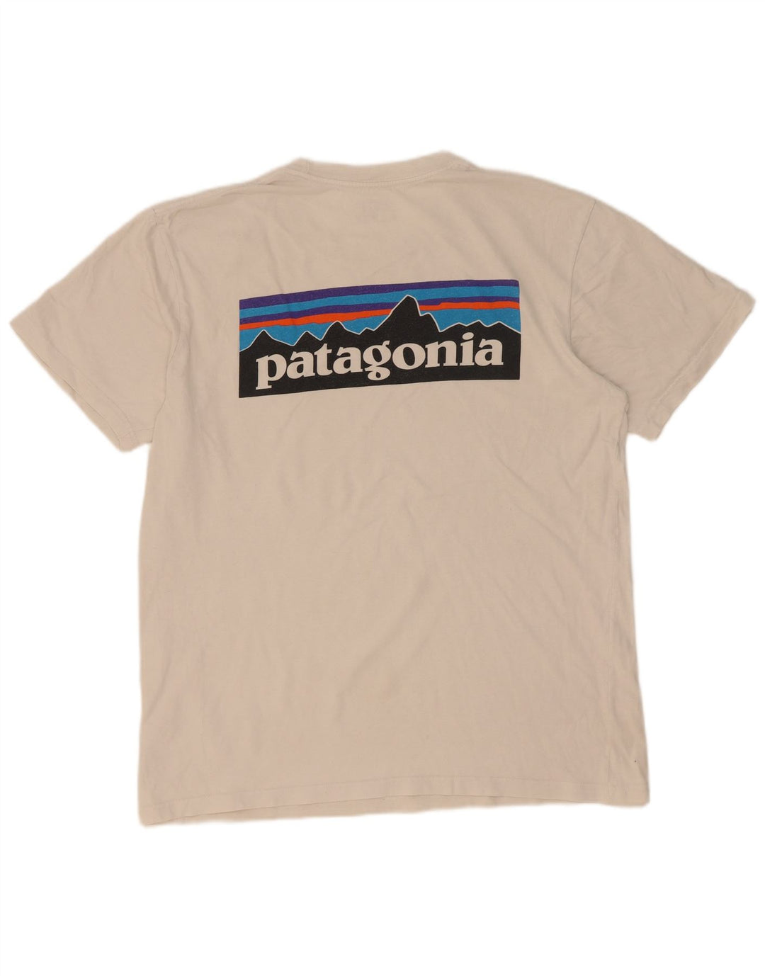 Patagonia Herre Regular Fit Grafisk T-shirt Top Medium Hvid Bomuld