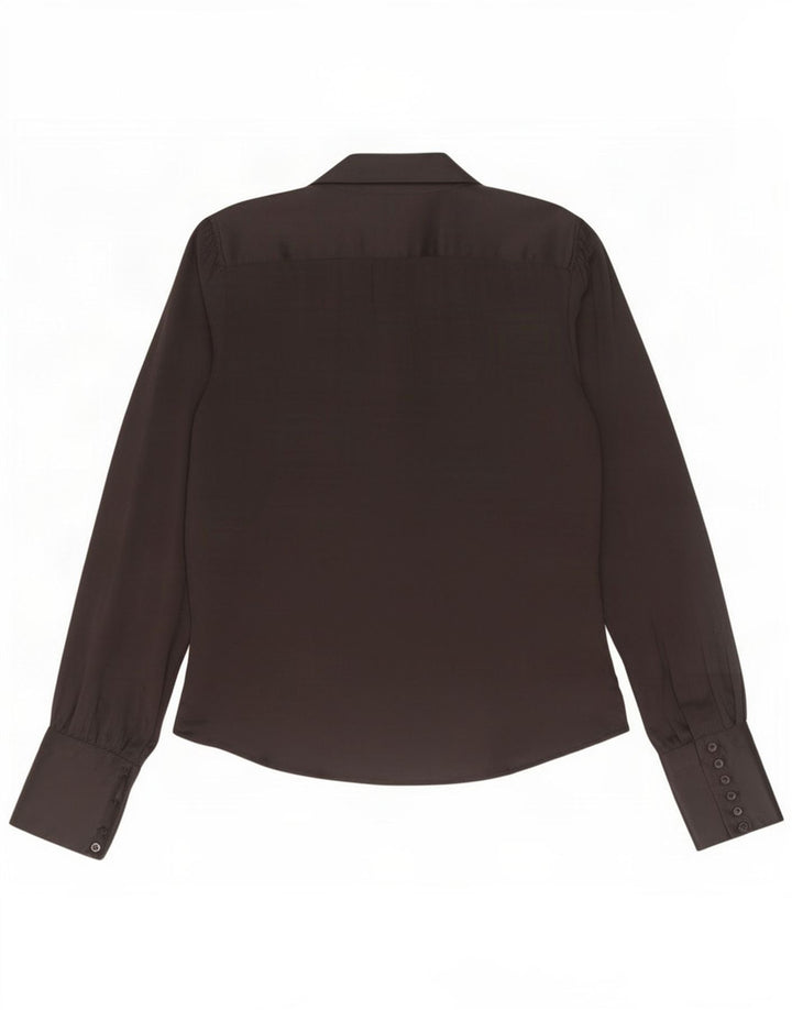 Zara skjortebluse til kvinder UK 16 Stor sort silke