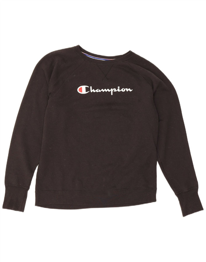 Champion Dame Grafisk Sweatshirt Jumper UK 18 XL Sort Polyester