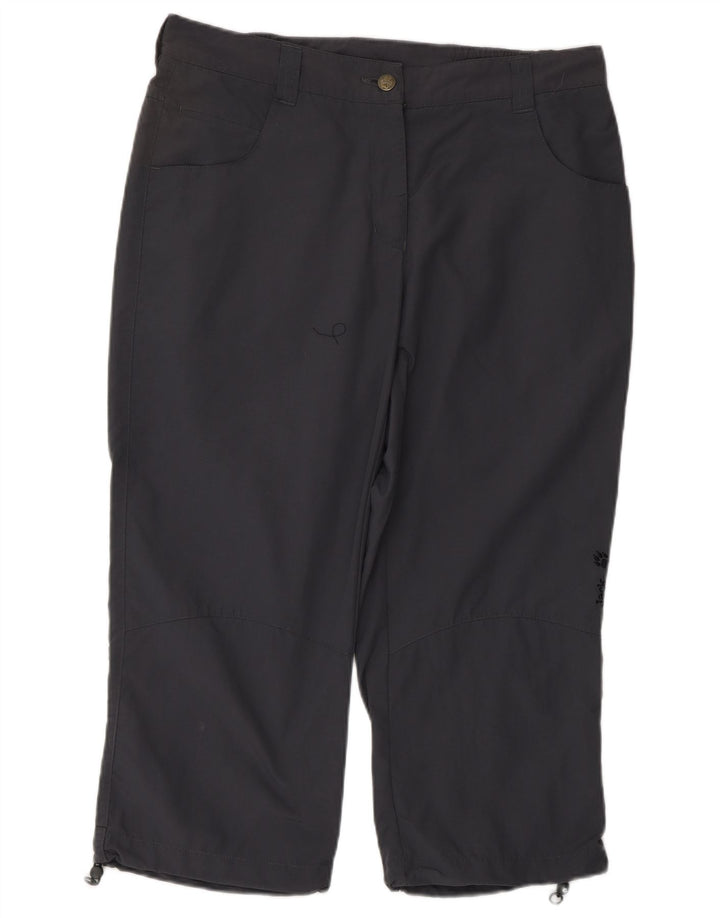JACK WOLFSKIN Womens Straight Capri Trousers W33 L21 Grey Polyamide
