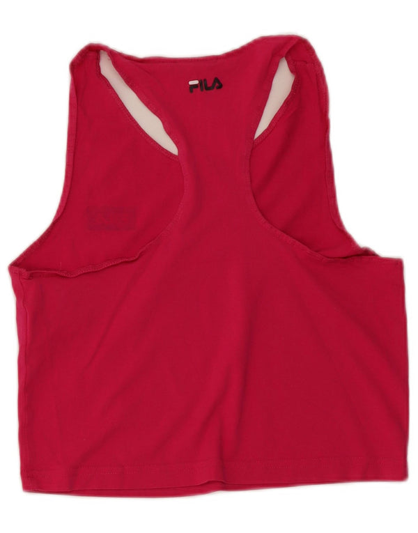 FILA Womens Crop Vest Top UK 8 Small Pink Bomuld