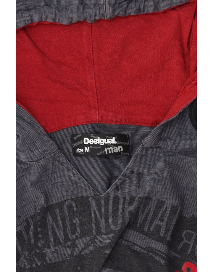 DESIGUAL Herre Hooded Grafisk Top Langærmet Medium Grå