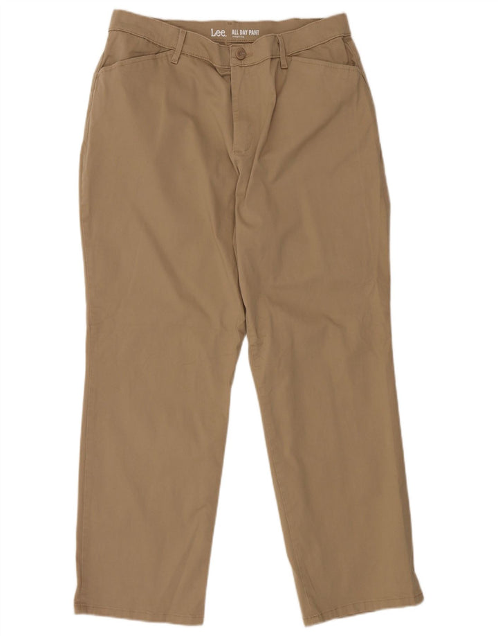 LEE Lige Casual Bukser til kvinder US 14 XL W34 L28 Brun Bomuld