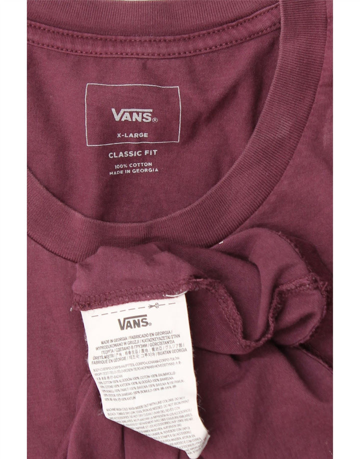 Vans Herre Classic Fit T-Shirt Top XL rødbrun bomuld