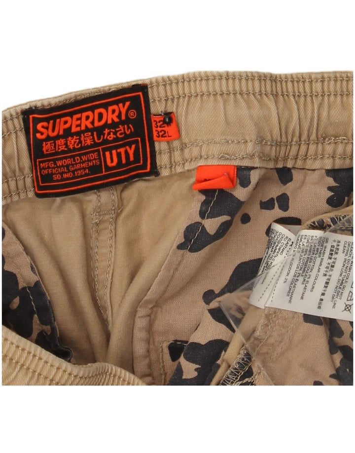 SUPERDRY Straight Cargo Bukser til mænd W32 L29 Beige Bomuld