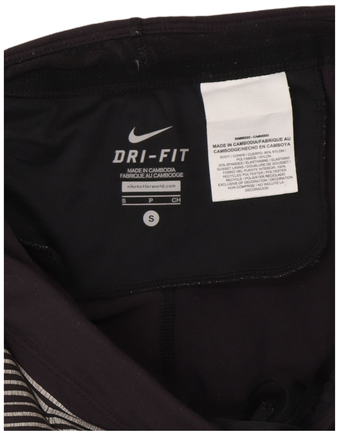 NIKE Dame Dri Fit Leggings UK 8 Small Grey Pinstripe Nylon