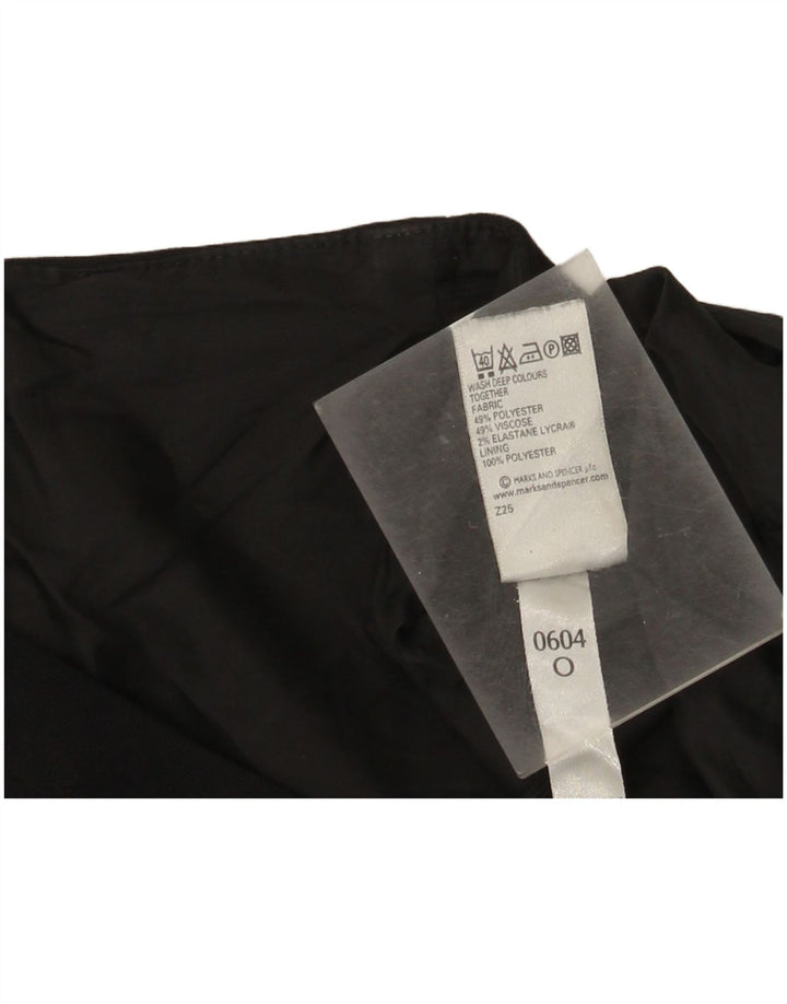 Marks & Spencer Dame Mini Pencil Skirt UK 20 2XL W40 Sort Polyester