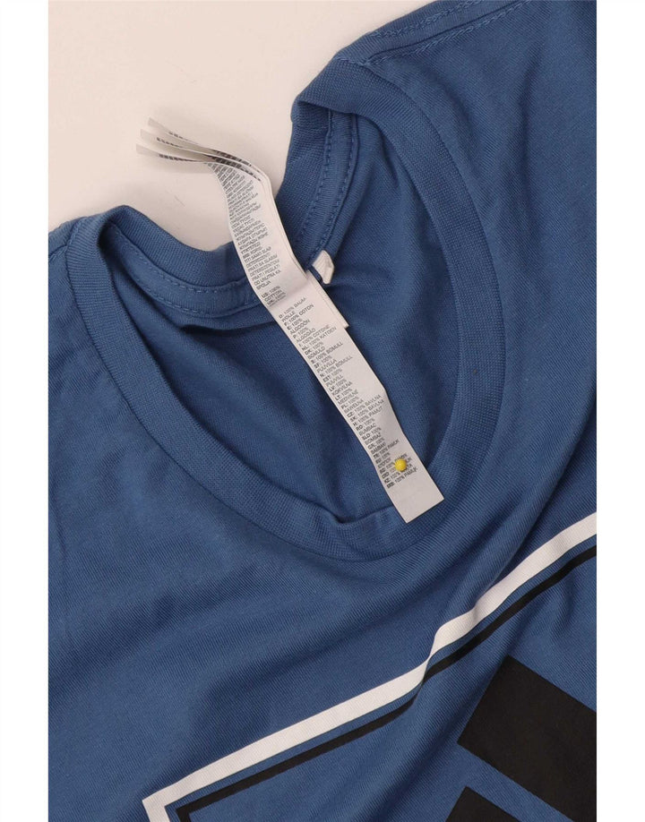 Adidas Tre Stripes Grafisk T-shirt top mellemblå bomuld