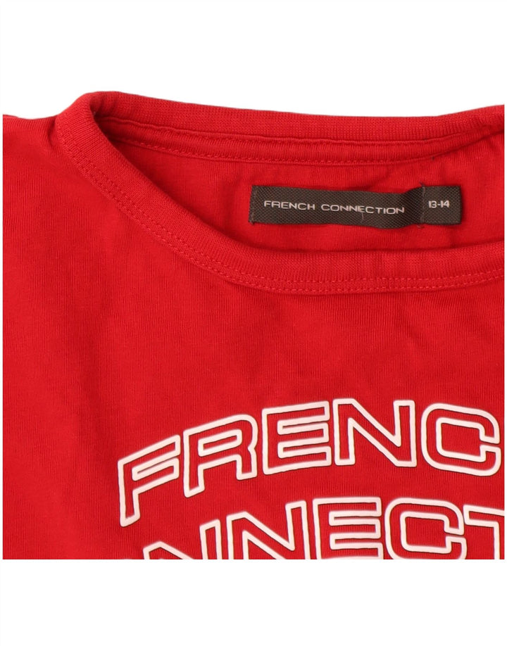French Connection Drenge Grafisk T-Shirt Top 13-14 År Rød Bomuld