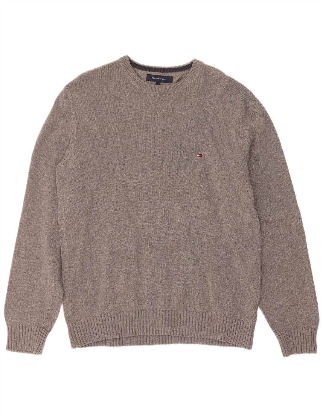Tommy Hilfiger Herre Crew Neck Jumper Sweater Large Grå