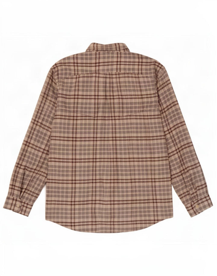 Wampum Herre flannelskjorte Stor beige ternet bomuld