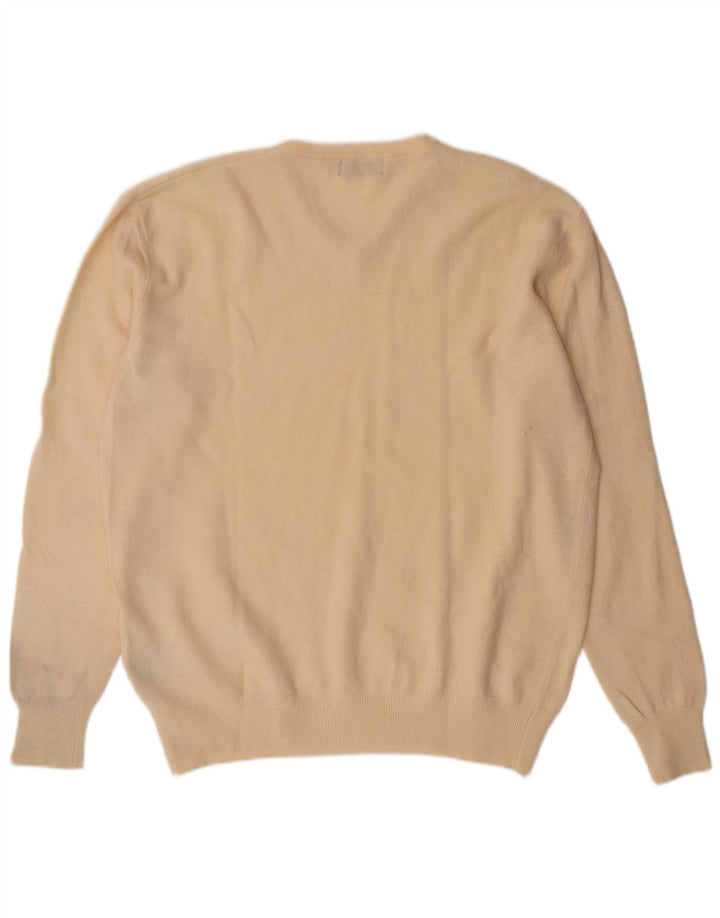 Kappa Herre V-hals sweater XL Off White lammeuld