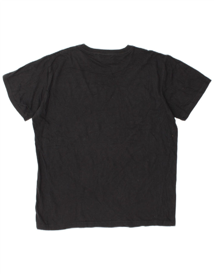 PIERRE CARDIN Womens T-Shirt Top UK 14 Medium Black Cotton