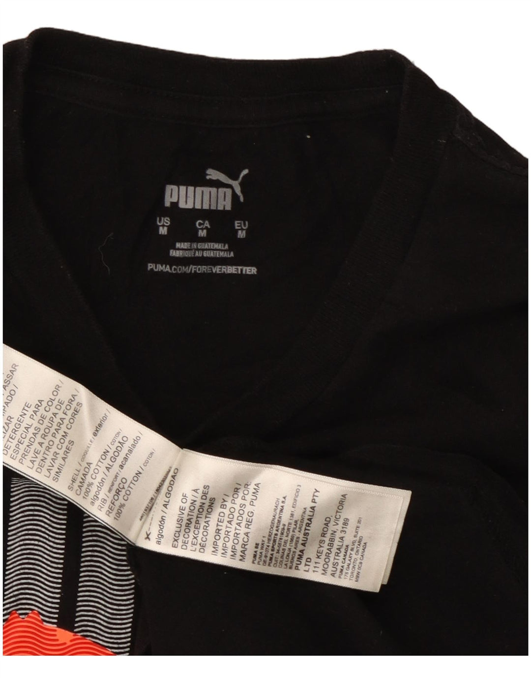 PUMA Grafisk T-shirt til mænd, medium sort bomuld