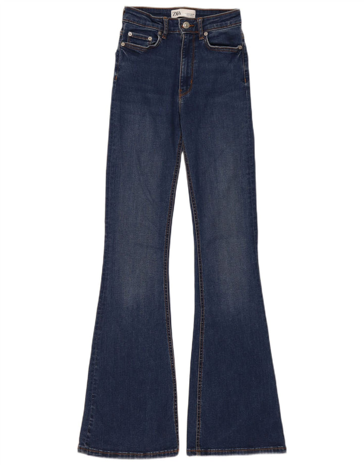 Zara Dame Flared Jeans EU 34 2XS W24 L32 Blå