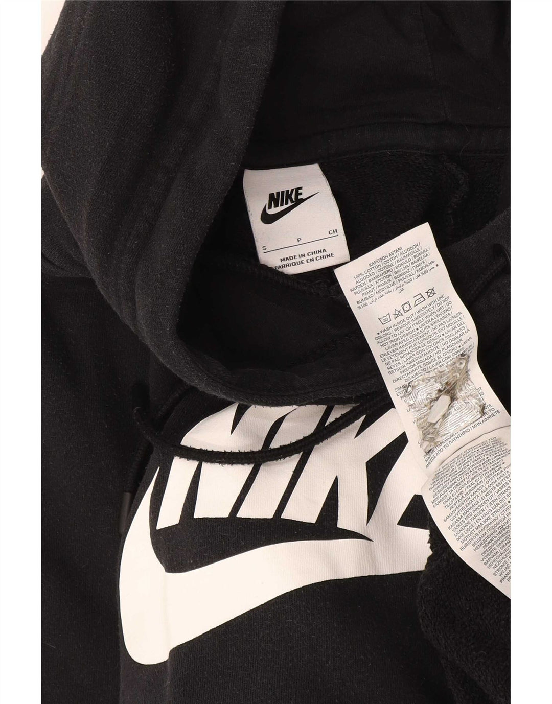 Nike grafisk hættetrøje til mænd, lille sort bomuld