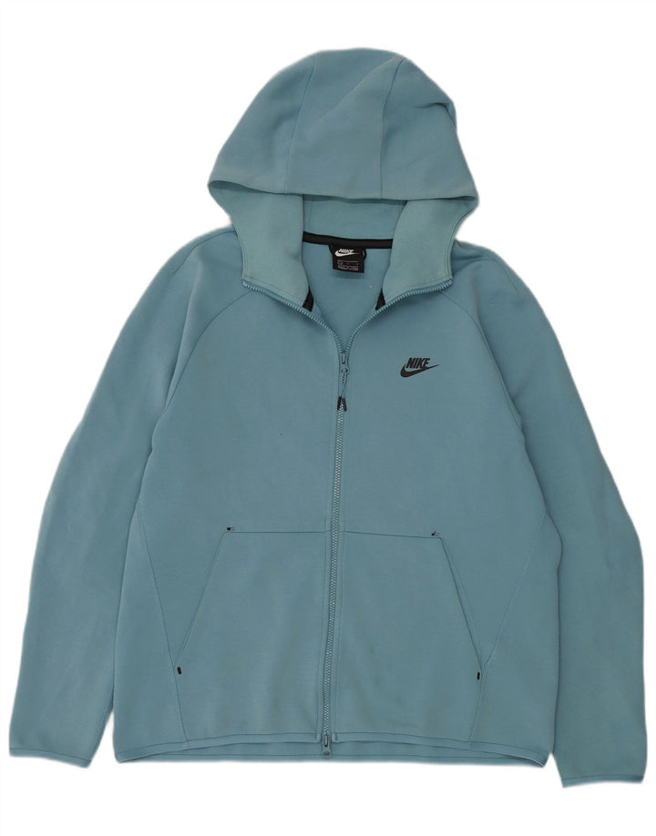 Nike hættetrøje med lynlås til mænd, stor blå bomuld