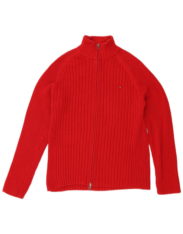 Tommy Hilfiger Dame Cardigan Sweater UK 20 2XL Rød Bomuld