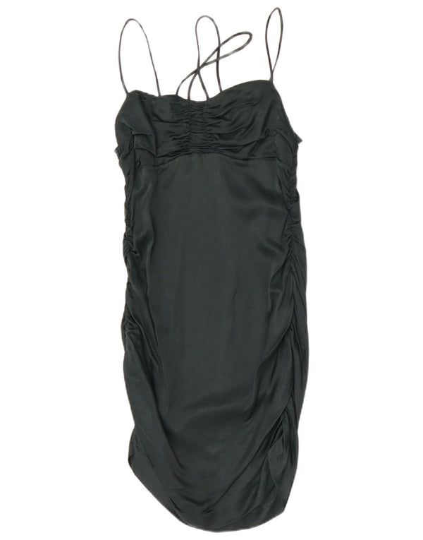 Zara Womens Slip Dress UK 12 Medium Green Viscose