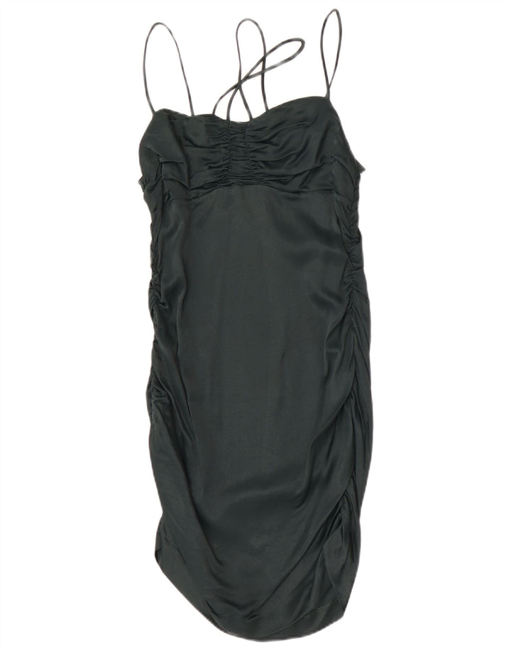 Zara Womens Slip Dress UK 12 Medium Green Viscose