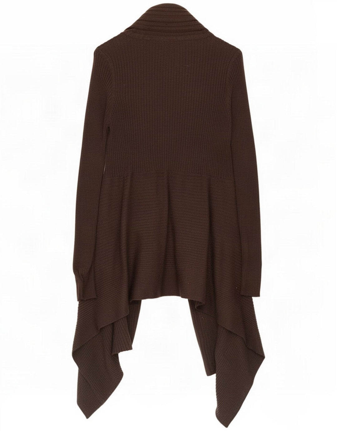 Marks & Spencer Dame Asymmetrisk Åben Cardigan Sweater UK 12 Medium Brun